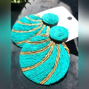 Circle Twine & Teal Earrings